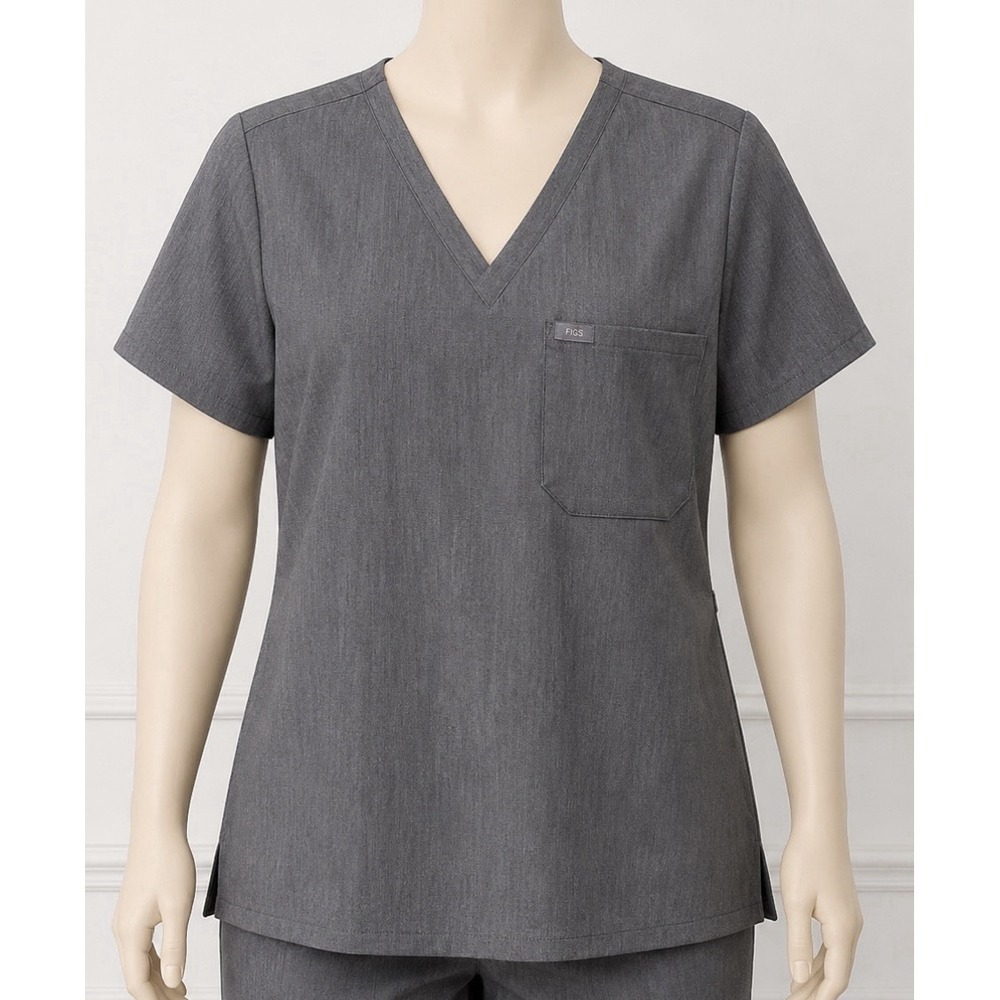 FIGS Women's Catarina Short Sleeve Shirt Scrub Top Size Medium M Gray